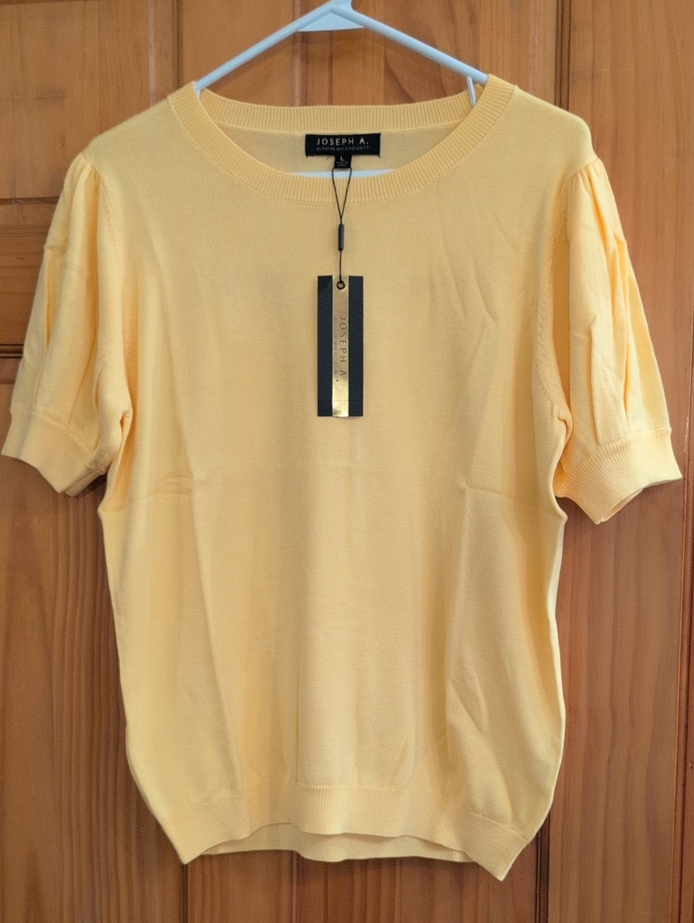 Joseph Pale Yellow Short Sleeve Knit Top